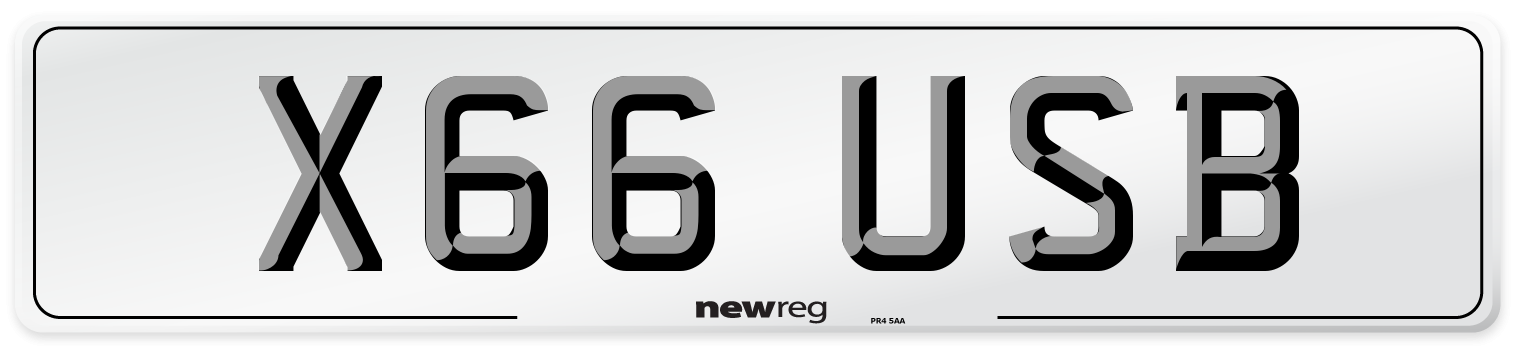 X66 USB Number Plate from New Reg